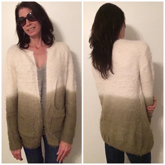 Soft Fuzzy Olive Ombré Sweater - Picture 3 of 5